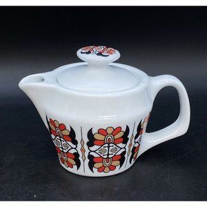 Guillen Spain White Teapot Mid Century Slotted Front